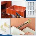 Chunful 4 Pair Rear Drawer Track Socket Back Plates Mounting Brackets Durable Plastic Drawer Track Back Plate Left and Right Close Locker Slides Socket for Repairing Replacing (Milky)