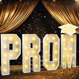Colingmill Graduation Decorations 2026, 2.4 ft Prom Marquee Letter Sign Large Prom Letters with Light Graduation Decorations Class of 2026 Congrats Party Supplies for Preschool High School(Warm White)