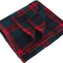 Trail Maker 50x60 Throw Blankets, Plaid Fleece Throw Blankets for Bedroom, Couch, Livingroom, Chair, Pets, Outdoors (Green)