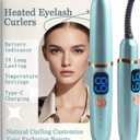 Heated Eyelash Curlers with Battery Indicator, Electric Eyelash Curler 3 Temperature Modes LED Display USB Rechargeable Makeup Tools, Heated Lash Curler Ideal Christmas Gift for Women LS456