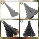 Spiareal 9 Pcs Paper Christmas Tree Decor 3D Honeycomb Trees Table Centerpiece for Modern Mantel Decorations Beige Brown Gray Home Xmas Holiday Party Decorations 6, 8, 12 Inch