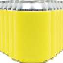 Blank Beer Can Coolers Sleeves (30-Pack) Soft Insulated Beer Can Coolies - HTV Friendly Plain Koolies in Bulk for Beer Cans & Bottles - Coolie Blanks for Vinyl Projects & Wedding Favors (Yellow)