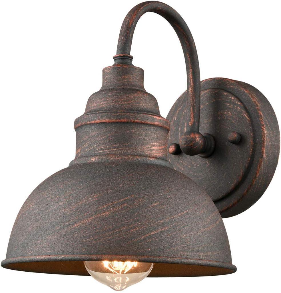 DIRYZON EUL Rustic Gooseneck Wall Sconce Outdoor/Indoor Farmhouse Porch Light 1-Light Barn Bedside Wall Light in Antique Copper Finish for Patio Front Door (1-Pack)