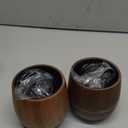 Charred Wooden Bourbon Drinking Glass Set of 2,11oz Handcrafted Premium Acacia Whiskey Tumbler,4 Stones & 2 Ice Ball Molds,Charred Old Fashioned Glass,Unique Bourbon Gifts for Men (2 Pack Charred)