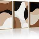 Drsoum Black Abstract Framed Wall Art Decor Minimalist Geometry Prints Shapes Illustrations Modern Art Decorative Ready to Hang - 11x14in Natural Framed