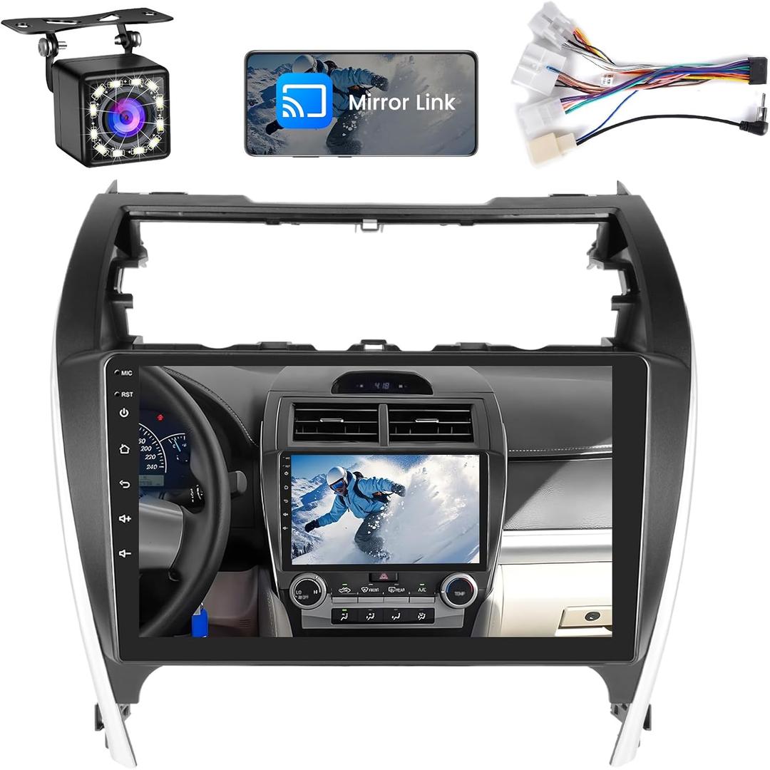 Roinvou Car Radio for Toyota Camry 2012 2013 2014, Android Car Radio Stereo 10.1 Inch Capacitive HD Touch Screen with WiFi Bluetooth USB FM RDS