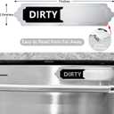 2 x Premium Stainless Steel Dishwasher Magnet Clean Dirty Sign - Strong Magnetic, Easy Slide, Perfect Surface Fit. Ideal for Kitchen, Functional & Decorative Adds a Stylish Touch to Your Dishwasher