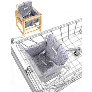 Shopping Cart Cover for Baby Girl and Boy, High Chair Cover for Restaurant, Padded Grocery Cart Seat Cover & Swing Insert for Infant & Toddler, Durable Machine Washable (Dark Grey)