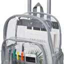 COVAX Rolling Clear Backpack, Heavy Duty See Through Bookbag, Transparent PVC Cold-resistant Backpack with Wheels (Grey)