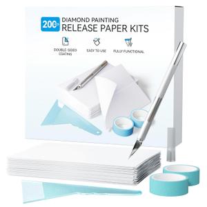 ARTDOT 200-Piece Double-Sided Non-Stick Release Paper for Diamond Art Kits, 15x10 cm Thickened Cover Replacement Paper as Diamond Painting Accessories and Tools