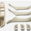 Jaronx 7PCS Door Handle Kit for BMW 5 Series F10/F11,Driver Side Window Switch Armrest+ Passenger Door Pull Handle+Window Switch Covers for BMW 520 523 525 528 530 535 (20102016) (OffWhite/LCCX)