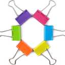 5 x Medium Sized Binder Clips with Clear Plastic Storage Container - 12 Pieces - Large