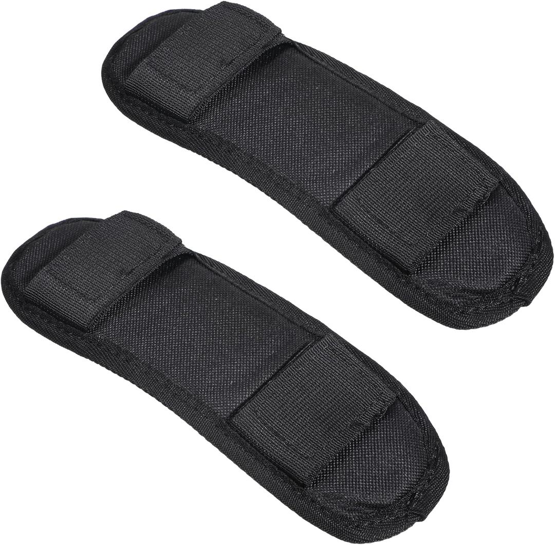 2 Pack Black Shoulder Strap Pad, Breathable & Lightweight Removable Luggage Bags Shoulder Strap Pads Comfortable & Adjustable Fastener Cushions for Shoulder Bags