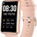 Cloudpoem Fitness Tracker No Bluetooth No APP/Phone Required, Fitness Watch for Men Women Parents Pedometer Watch with Sleep Tracker Steps Counter Alarm Clocks IP68 Waterproof (Pink)