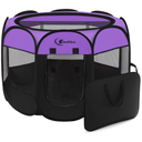Dog Playpen, Puppy Pet Playpen, Medium Dogs Tent Crates Cage Indoor/Outdoor, Portable Pop Up Dog Kennel Playpen with Carrying Case for Dogs/Cats/Rabbits, Removable Zipper Top, Purple