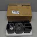 ZCCZ Black Bathroom Accessory Sets, 4 Pieces Bathroom Accessories Complete Set Vanity Countertop Accessory Set Marble Look, Includes Lotion Dispenser Soap Pump, Tumbler, Toothbrush Holder and Tray
