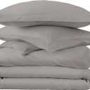 100% Organic Cotton Duvet Cover Twin Size - Naturally Soft Lightweight & Cooling Duvet Cover Set with Decorative Shams - Premium GOTS Certified 300 Thread Count Sateen Weave (Stone, Twin)