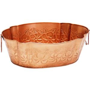 ACHLA Designs Oval Embossed Copper Plated Tub