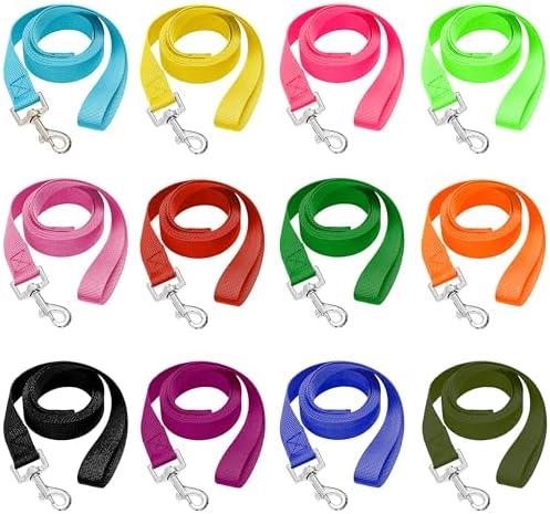 AMFOSNEL 12 Pcs Dog Leashes for Small Medium Large Dogs, 6FT Lead Short Dog Leash with Swivel Hook for Walking, Training, Hiking, Rescues, Grooming, Shelter, Outdoor 7 Pieces Missing