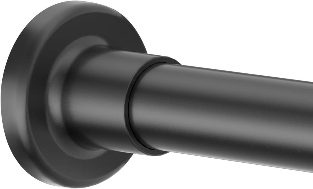 Shower Curtain Rod Adjustable 32"-80", Tension Shower Curtain Rod No Drilling Stainless Steel Rust Proof for RV Bathroom Shower Stall Apartment, Black