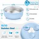 HaWare Baby Bowls with Suction, Stainless Steel Toddler Bowl with Removable Silicone Sleeve, Non-Slip Child Food Bowl with Silicone Suction, Unbreakable Kids Bowls for Feeding, Blue+Green+Grey, 3 Pack