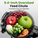 Cold Press Juicer, Amumu Slow Masticating Machines with 5.4" Extra Large Feed Chute Fit Whole Fruits & Vegetables Easy Clean Self Feeding Effortless for Batch Juicing, High Juice Yield, BPA Free 250W (Black)