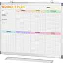 Fitness Tracker Magnetic Whiteboard Workout Plan Dry Erase Board for Wall 24'' x 18'',Hanging Mounted Weekly Fitness Tracker Gym Exercise Tracker Schedules and Checklists
