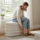 GLAXYFUR Oval Storage Ottoman Bench, 30 Inches Entryway Shoe Seat, 30.7"D x 15"W x 15"H