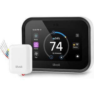 LEVOIT Smart Thermostat for Home, WiFi Programmable Digital Thermostat, Works with Alexa and Smart Sensor, Energy Saving, Large Touch Screen, C-Wire Adapter Included, DIY Install, Aura 400S, White