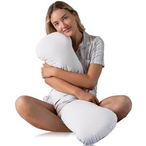 SleepCloud Weighted Body Pillow 6.5lbs - Weighted Pillow for Deeper Sleep (41 x 10) - Cooling Body Pillows for Adults, Full Body Pillow for Adults, Side Sleeper Body Pillows with Cover (White)