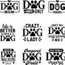 9Pcs Dog Mom Mama Iron on Decals for Clothing DIY Heat Transfer Vinyl Stickers for T-Shirt Jeans Pillow Cover Craft Appliques Decor
