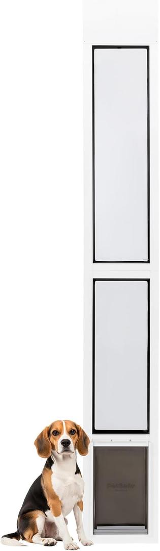 PetSafe Extreme Weather Sliding Glass Pet Door - Easy to Install, Perfect for Rental Homes and Apartments - Adjustable Height 75 7/8" to 80 11/16" - Insert for Patio Sliding Glass Doors, Medium Size