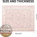 8x10 Area Rugs Washable: Oriental Soft Area Rug for Bedroom Living Room No Shedding - Low Pile Thin Carpet for Dining Room Non Slip - Boho Vintage Home Decor - Soft Pink