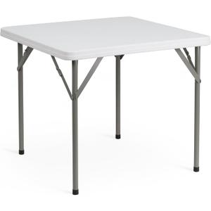 Flash Furniture Elon 2.85' Square All-Occasion Plastic Folding Event Table with Locking Legs, Folding Banquet Table for Indoor/Outdoor Events, White