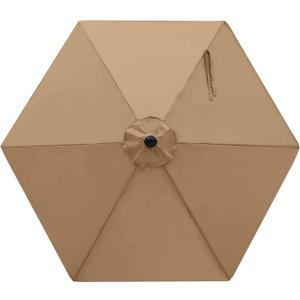 MASTERCANOPY Patio Umbrella 7.5 ft Replacement Canopy for 6 Ribs-Khaki Canopy Only
