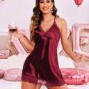 Avidlove Women Lingerie Satin Lace Chemise Nightgown Sexy Full Slips Sleepwear S-4XL