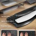Wireless Keyboard and Mouse Combo Ergonomic Wave Key, Built-in Leather Soft Palm Rest, 2.4G Full Size, 6-Button Mouse with 4-Level DPI, Dual USB-A/USB-C, MA12 for Windows & macOS Compatible- SABLUTE
