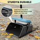 46" Pooper Scooper Swivel Bin & Rake for Large Small Dogs with Bag Attachment, Long Handle Poop Scooper with Lid for Yard (Blue)