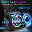 Karaoke Machine,60W Portable Bluetooth Karaoke Speaker with 2 Wireless Microphones,6000mAh Battery 12H Playtime,TWS Stereo,RGB Light,Dual Diaphragm PA System for Adults,Kids,Parties,Singing,DJ