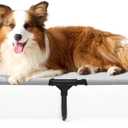 Elevated Dog Cots Beds for Large Dogs, Raised Outdoor Dog Bed with Frame, Lifted Pet Hammock Beds with Breathable Mesh, Non Slip, Easy to Clean, Grey (Large (42.0"L x 30.0"W x 8.0"Th))