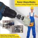 2 x Electric Drill Compatible PVC Pipe Threader Kit with Various Die Sizes, PVC Thread Maker Tool for Electric Drill, 1/2" 3/4" Tool, Plastic Pipe Threader Kit, Rethreading Tool for Water Pipes (Internal)