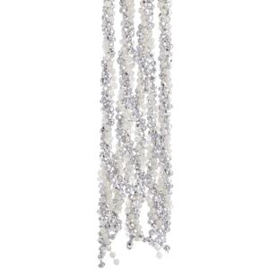Silver and White Iridescent Twisted Bead Garland