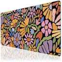 Anyshock Floral Desk Mat, XXL Mouse Pad, Computer Mats for Desktop, Smooth Gaming Mouse Pad Large, Full Desk Mousepad with Non Slip Rubber for Office Home Girly (Retro Abstract)