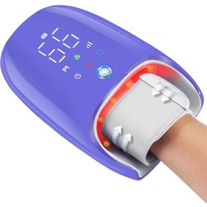 Fsa Hsa Eligible Hand Massager with Heat and Compression, Roller Kneading Massage, Fan Cooling and Wrist Massage for Wrist Arthritis, Carpal Tunnel Pain Relief, Gifts for Mom Women Men (Purple)