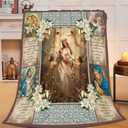 Virgin Mary Blanket Virgin Mary Throw Blanket Stuff Decor Merch Cozy Flannel Soft Warm Plush Lightweight Bedding Gifts for Girl Woman Sofa Bedding Couch 50"X40"