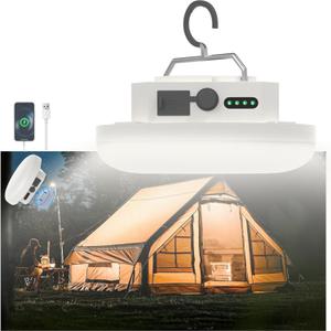 Tent Light LED Rechargeable Camping Portable Hanging Lantern,IPX5 Waterproof Outdoor Lights with 4000LM and Battery Power, Camp Lamp Light for Glamping Indoor Outages Car Repair(Magnet) (30W)