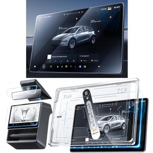3 in 1 15.4 New Model Y Juniper & Model 3 Highland Screen Protector Matte 3 Psc Protector Center Display + Rear Touchscreen + Rearview Mirror Model Y (2025-2026) Model 3 (2024-2026)