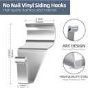 Antimbee Vinyl Siding Hooks Hanger,40 Pack Heavy-Duty Stainless Steel Siding Hooks No Hole Siding Hanging Hanger for Hanging on Patio,Vinyl Siding Clips Applicable to Outdoor or Holiday Decoration