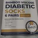 Pembrook Bamboo Viscose Diabetic Socks for Women & Men - 6 Pairs Ankle Socks for Swollen Feet | Neuropathy Socks | Stretch Top Diabetic Socks for Men 9-12 | Black, Gray, White (Medium)