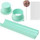 Round Cake Pop Mold Set with 9 Inch Tray and Sticks, ABS Cake Pop Maker, Circle Cake Pop Cutter and Pusher, Baking Molds Kit for Parties, Wedding,Home Desserts Making - Blue